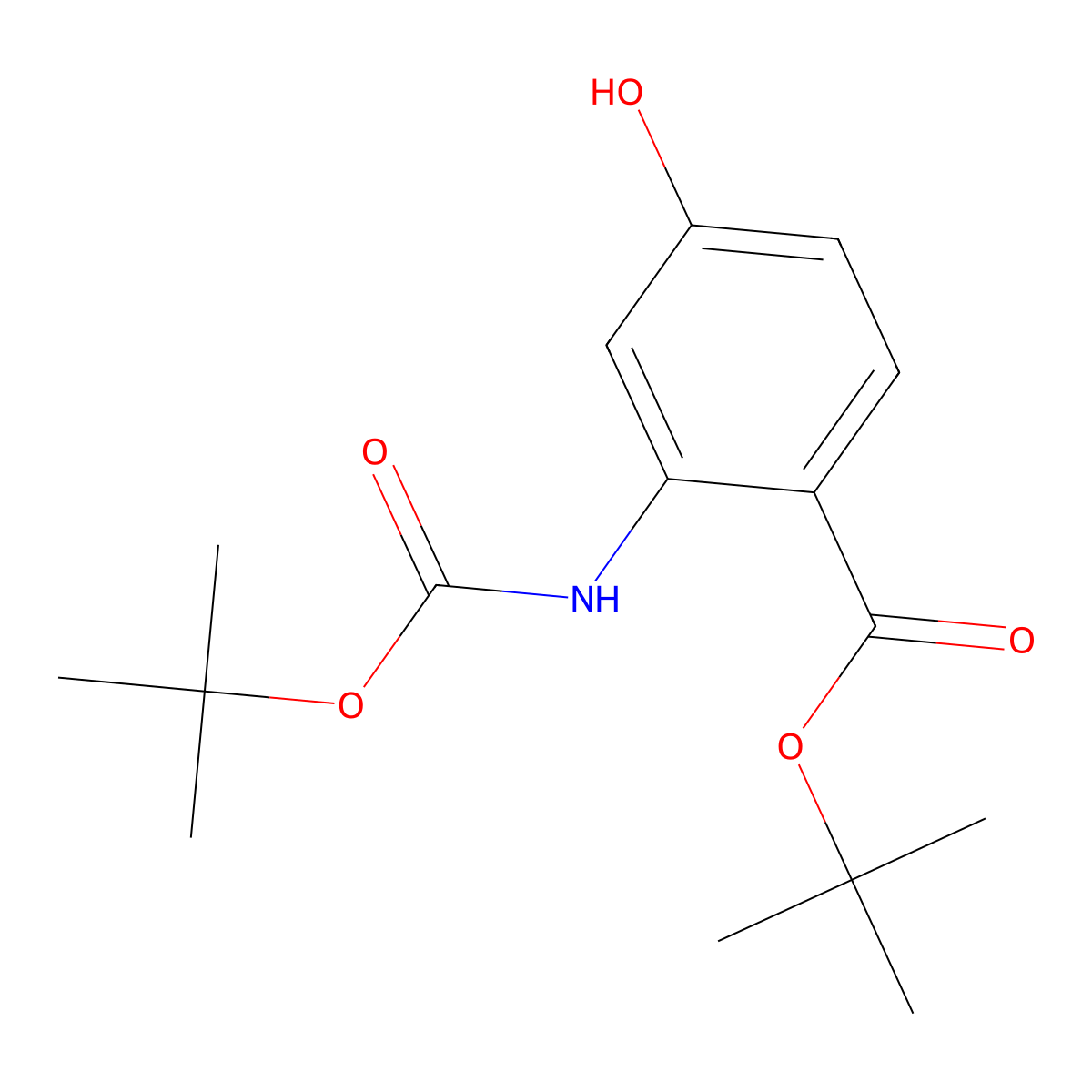 Tert-butyl 2-{[(tert-butoxy)carbonyl]amino}-4-hydroxybenzoate molecular structure, CAS 2913405-78-2