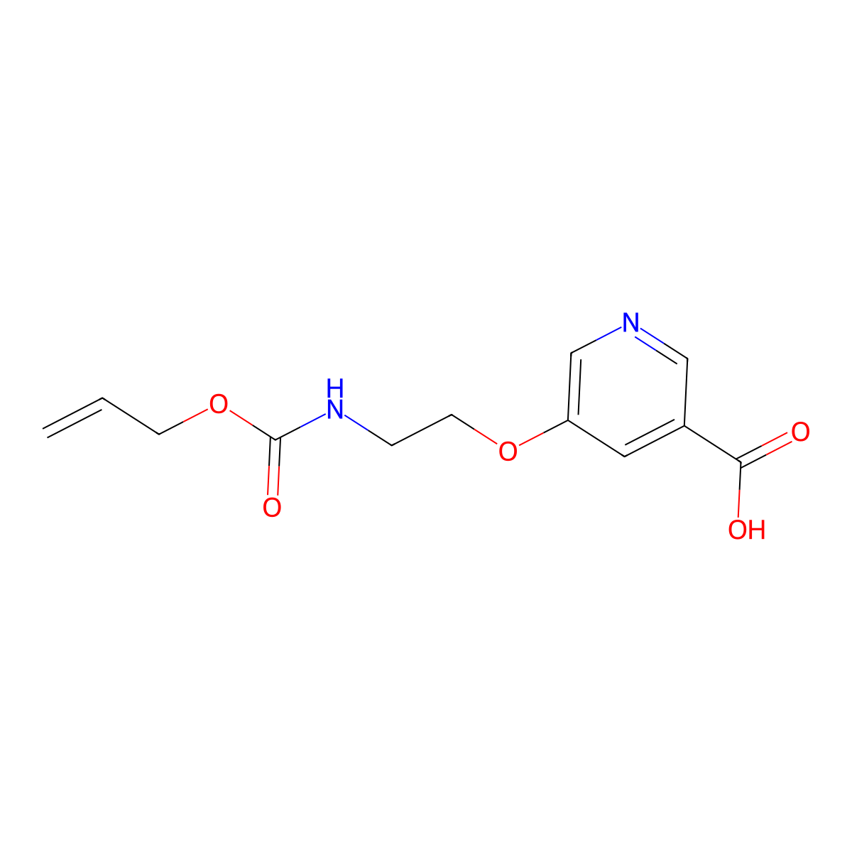 5-(2-{[(Prop-2-en-1-yloxy)carbonyl]amino}ethoxy)pyridine-3-carboxylic acid molecular structure, CAS 2913406-01-4