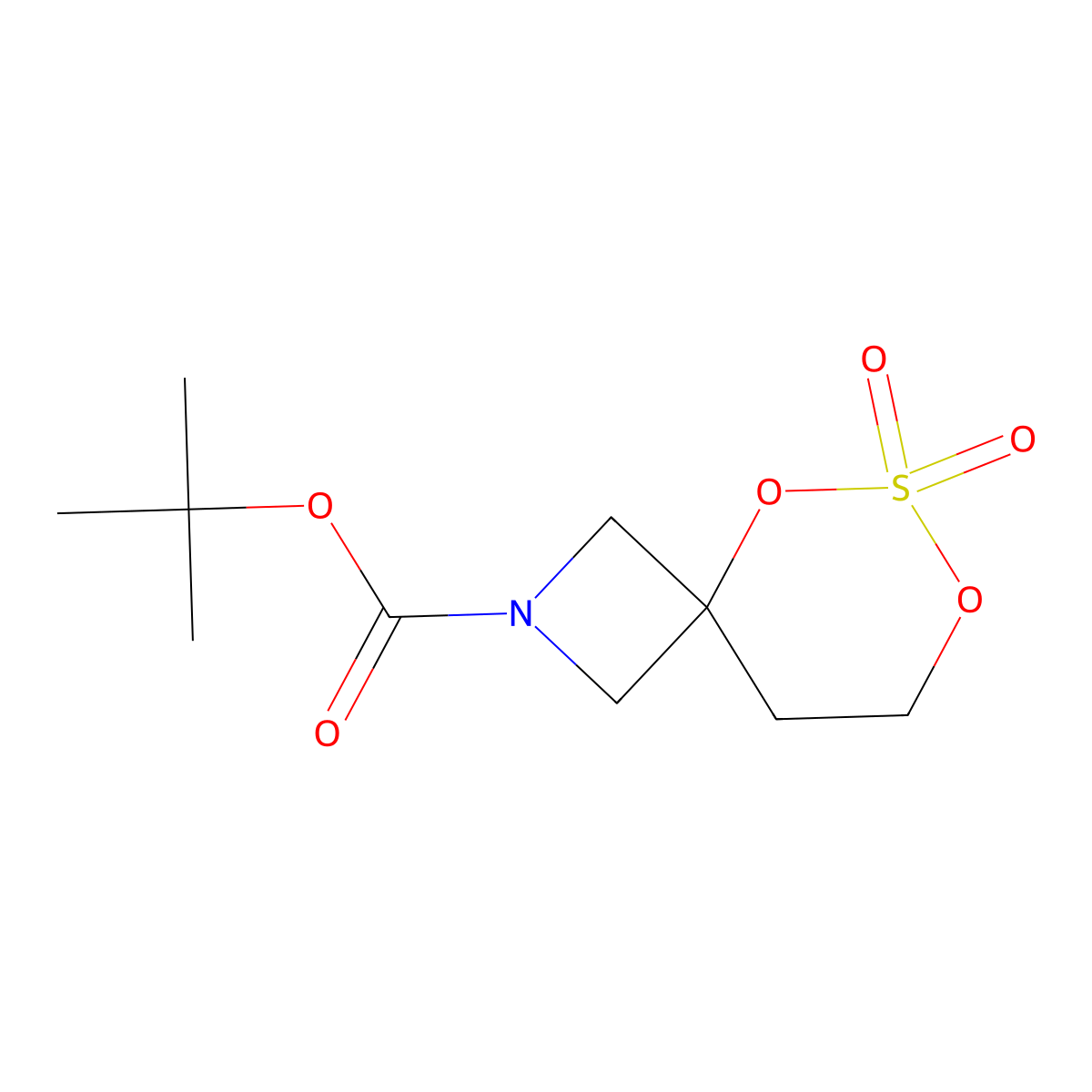 Tert-butyl 6,6-dioxo-5,7-dioxa-6lambda6-thia-2-azaspiro[3.5]nonane-2-carboxylate molecular structure, CAS 2913406-56-9