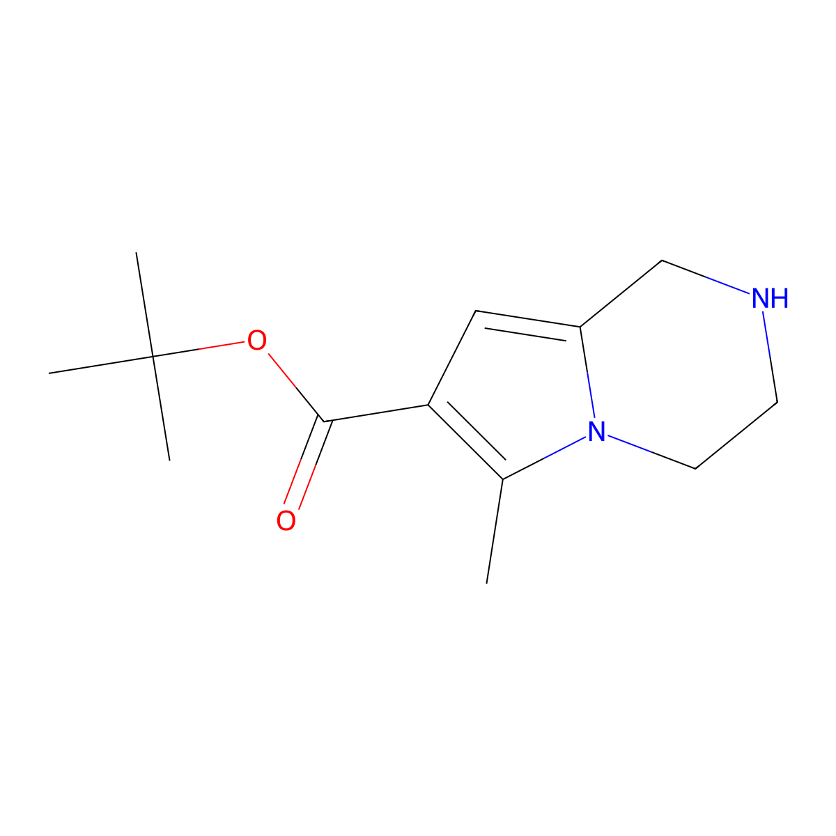 tert-butyl 6-methyl-1H,2H,3H,4H-pyrrolo[1,2-a]pyrazine-7-carboxylate molecular structure, CAS 2913406-70-7