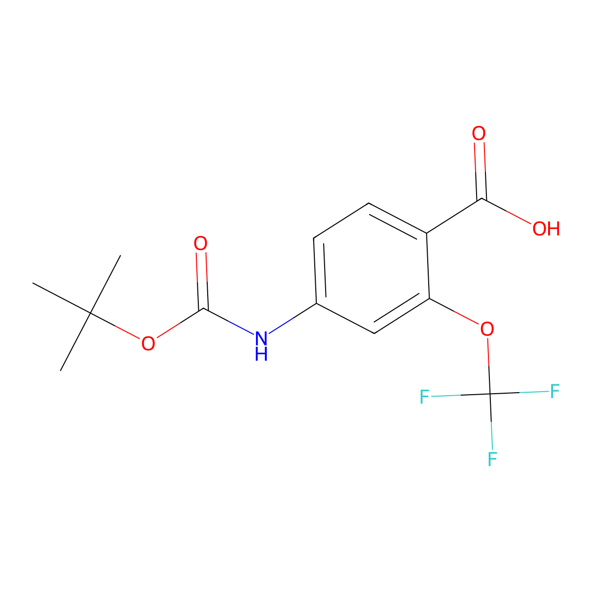 4-{[(Tert-butoxy)carbonyl]amino}-2-(trifluoromethoxy)benzoic acid molecular structure, CAS 2913406-81-0
