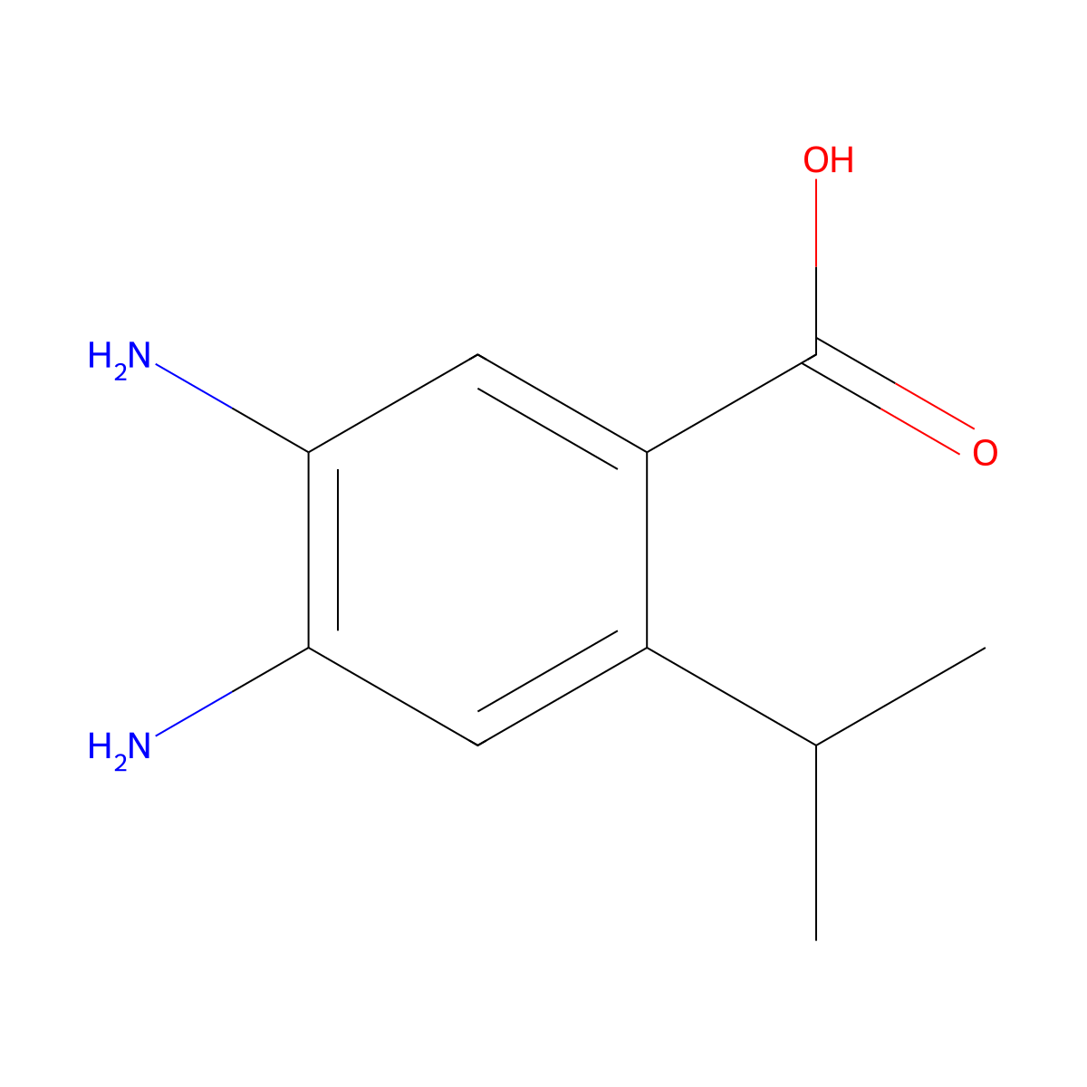 4,5-Diamino-2-(propan-2-yl)benzoic acid molecular structure, CAS 2913406-87-6