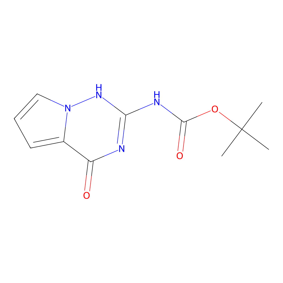 tert-butyl N-{4-oxo-1H,4H-pyrrolo[2,1-f][1,2,4]triazin-2-yl}carbamate molecular structure, CAS 2913406-88-7
