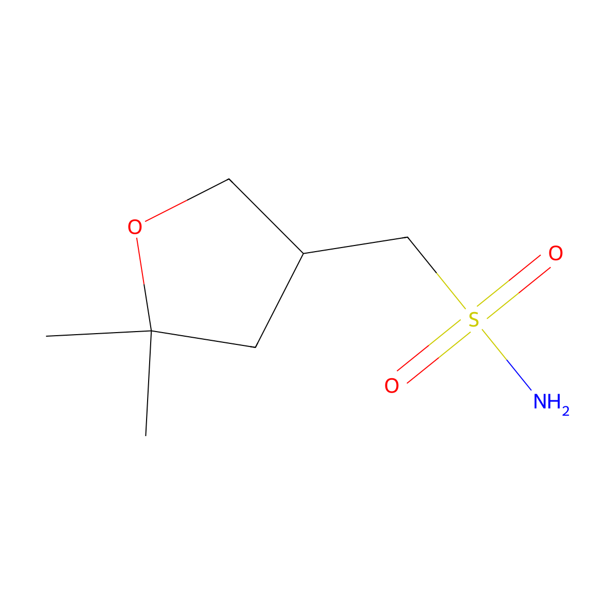 (5,5-Dimethyloxolan-3-yl)methanesulfonamide molecular structure, CAS 2913407-06-2