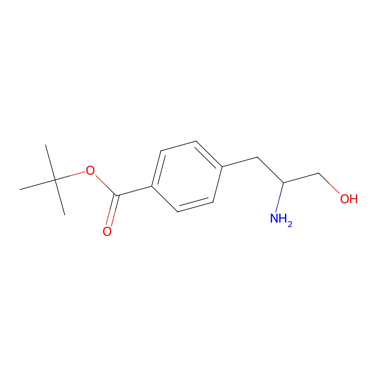 Tert-butyl 4-(2-amino-3-hydroxypropyl)benzoate molecular structure, CAS 2913407-14-2