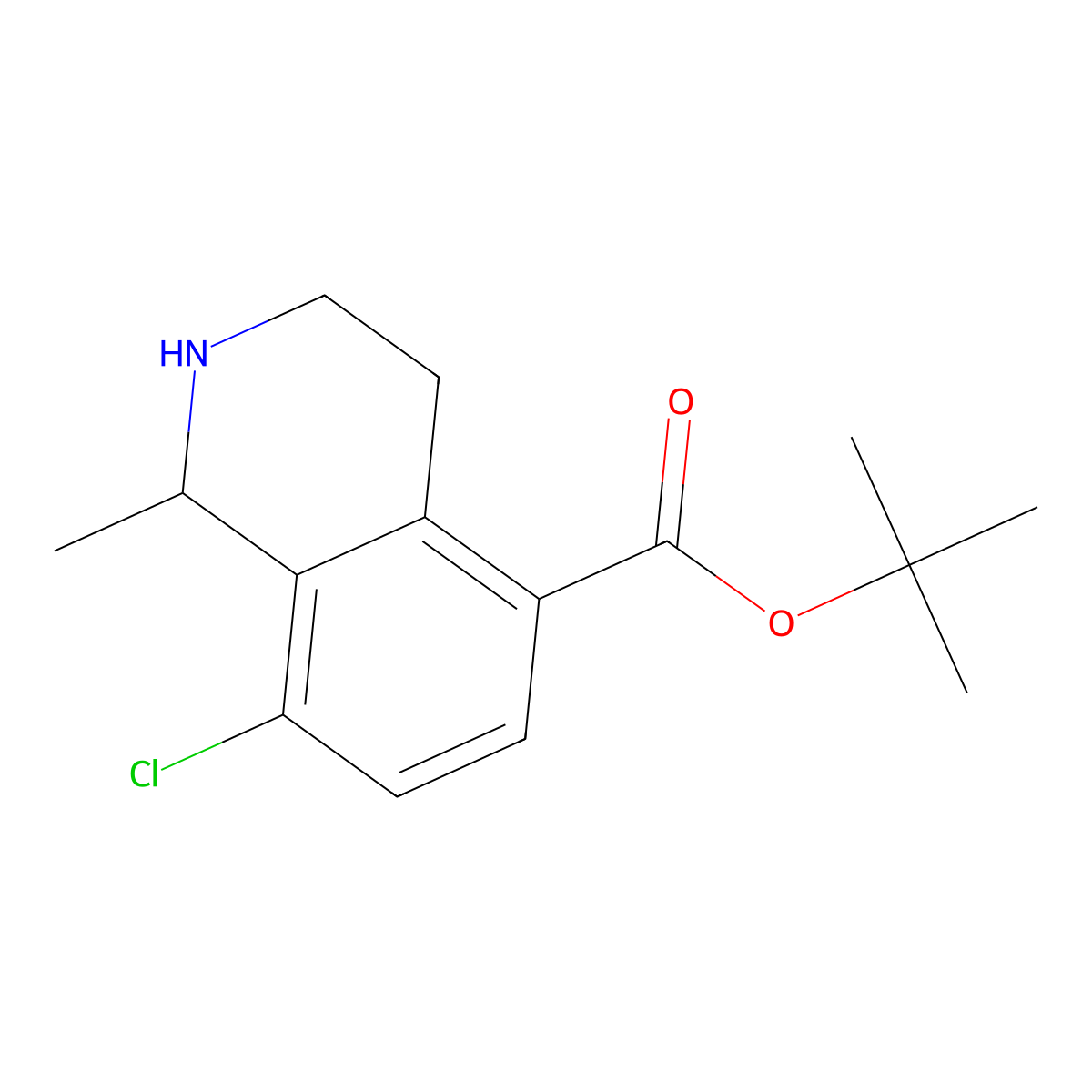 Tert-butyl 8-chloro-1-methyl-1,2,3,4-tetrahydroisoquinoline-5-carboxylate molecular structure, CAS 2913407-15-3