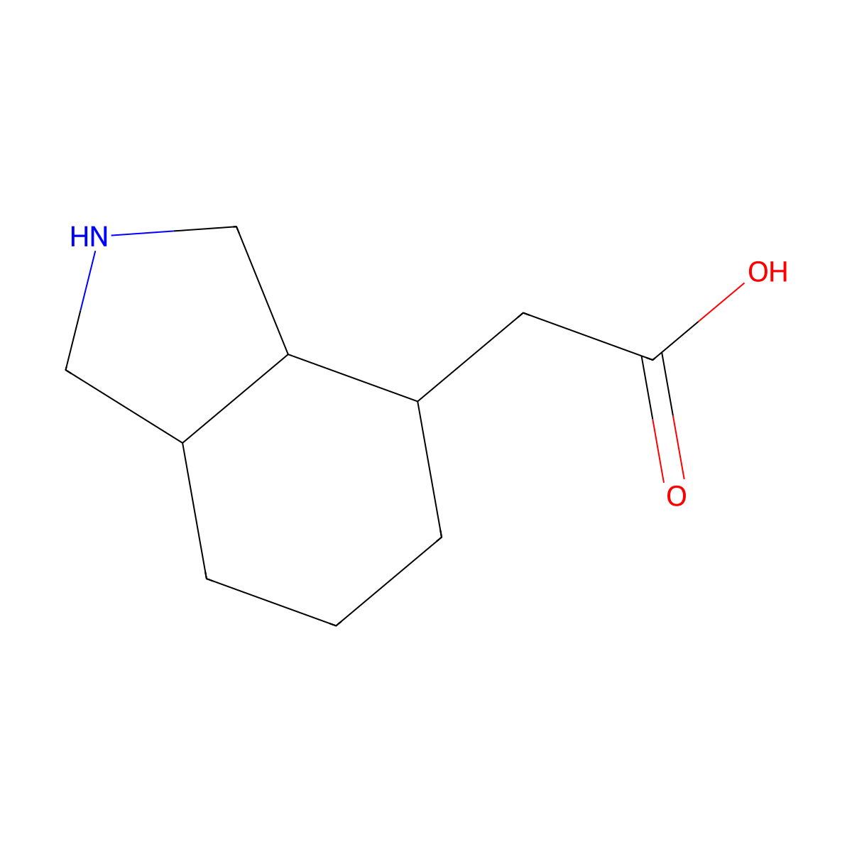 2-(octahydro-1H-isoindol-4-yl)acetic acid molecular structure, CAS 2913407-17-5