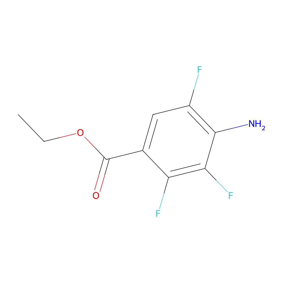 Ethyl 4-amino-2,3,5-trifluorobenzoate molecular structure, CAS 2913407-20-0