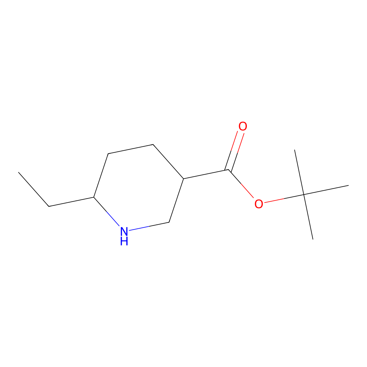 Tert-butyl 6-ethylpiperidine-3-carboxylate molecular structure, CAS 2913407-31-3