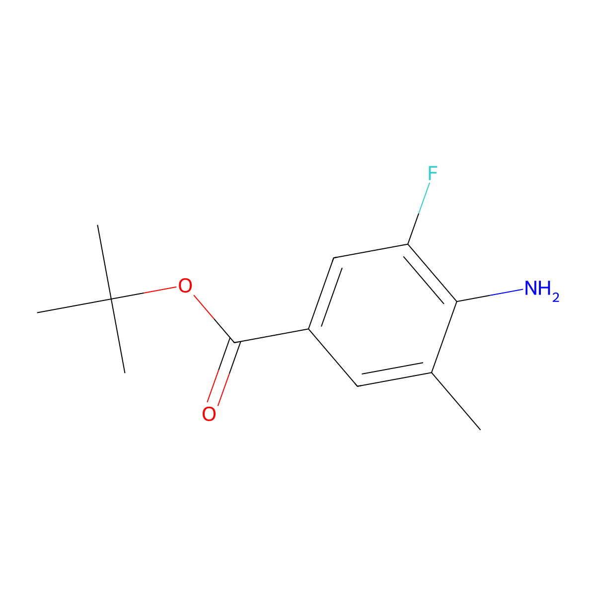 Tert-butyl 4-amino-3-fluoro-5-methylbenzoate molecular structure, CAS 2913407-48-2