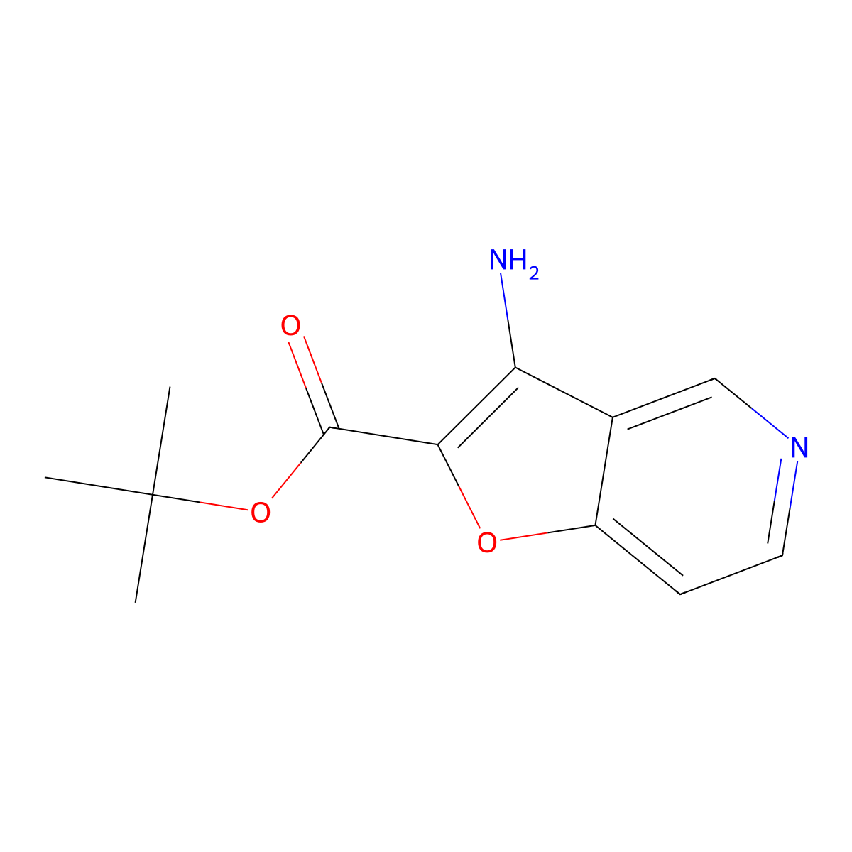 Tert-butyl 3-aminofuro[3,2-c]pyridine-2-carboxylate molecular structure, CAS 2913407-54-0