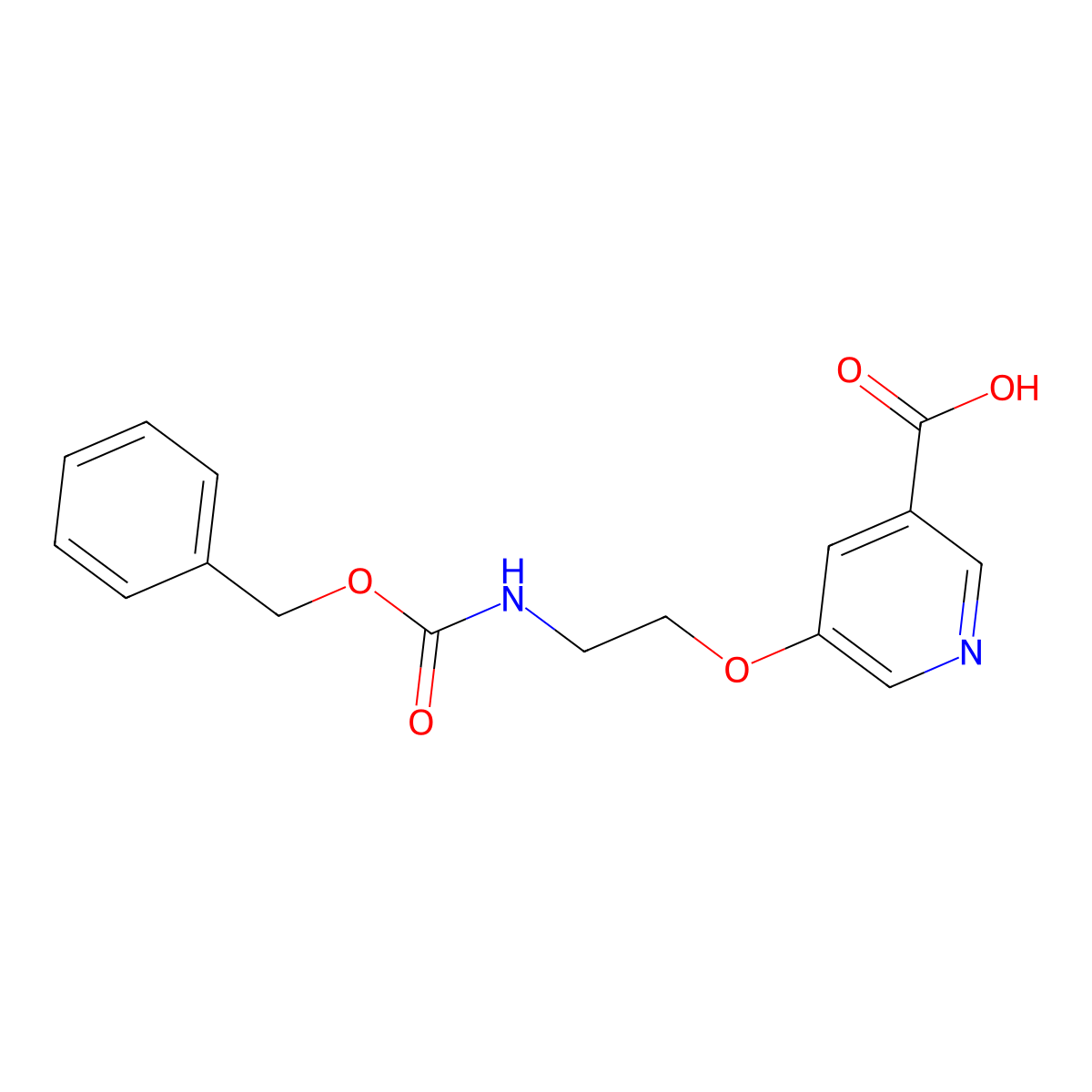 5-(2-{[(Benzyloxy)carbonyl]amino}ethoxy)pyridine-3-carboxylic acid molecular structure, CAS 2913407-60-8