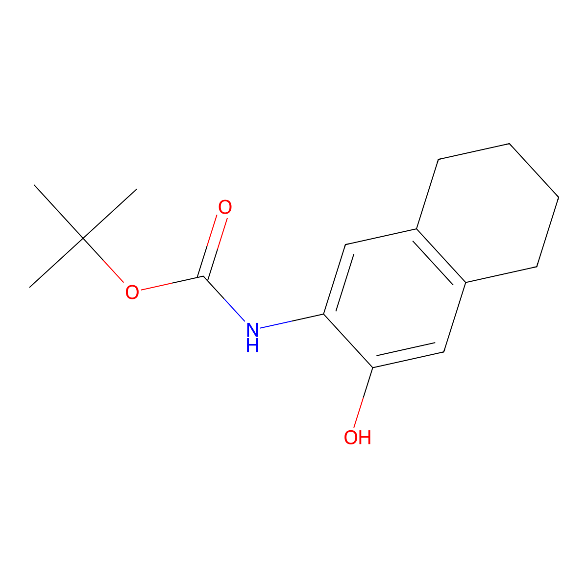 tert-butyl N-(3-hydroxy-5,6,7,8-tetrahydronaphthalen-2-yl)carbamate molecular structure, CAS 2913407-62-0