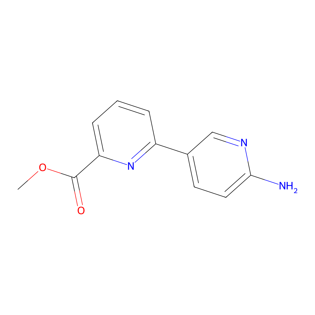 Methyl 6-(6-aminopyridin-3-yl)pyridine-2-carboxylate molecular structure, CAS 2913407-90-4
