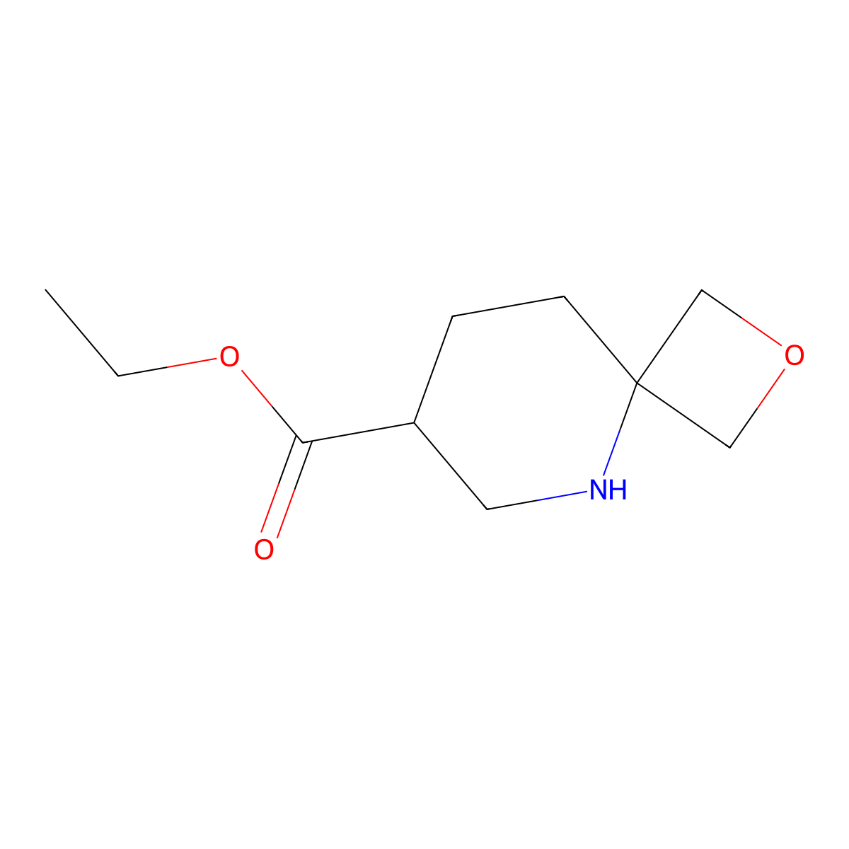 Ethyl 2-oxa-5-azaspiro[3.5]nonane-7-carboxylate molecular structure, CAS 2913407-91-5
