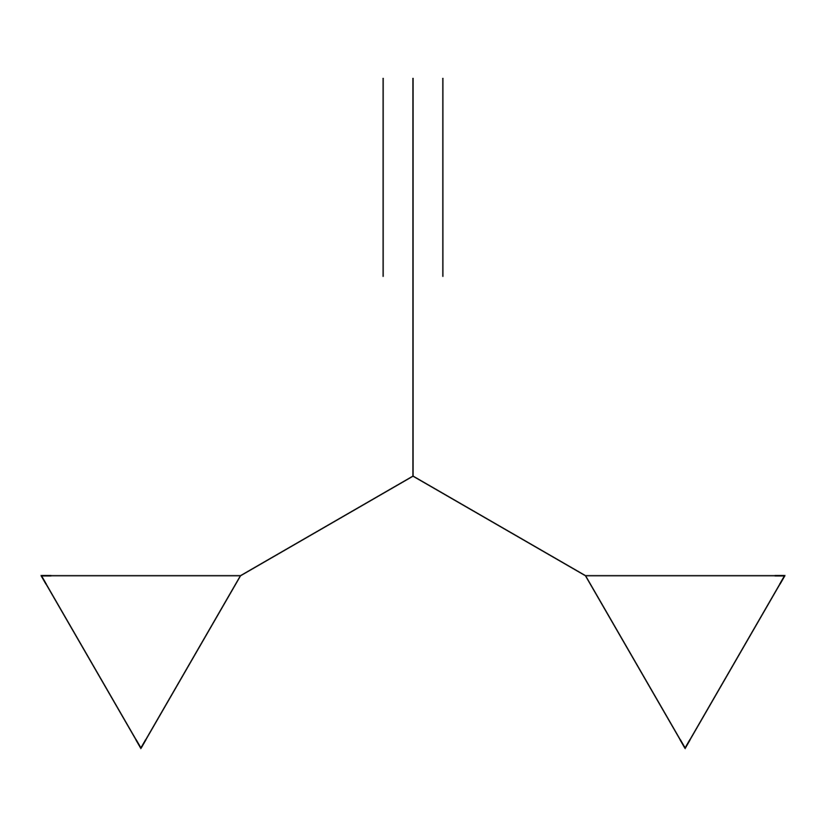 (1-Cyclopropylprop-2-yn-1-yl)cyclopropane molecular structure, CAS 2913408-18-9