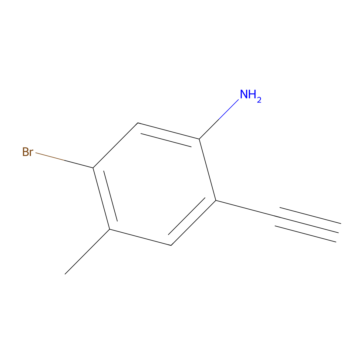 5-Bromo-2-ethynyl-4-methylaniline molecular structure, CAS 2913408-31-6