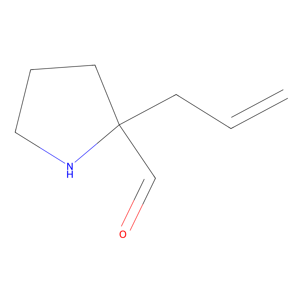 2-(Prop-2-en-1-yl)pyrrolidine-2-carbaldehyde molecular structure, CAS 2913408-34-9