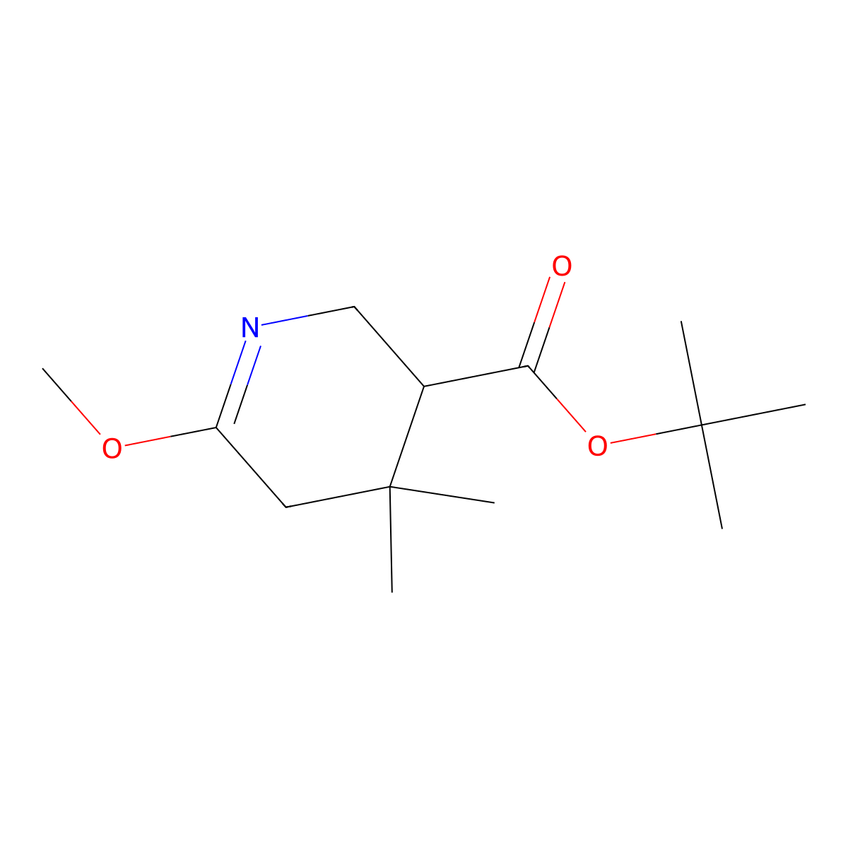 Tert-butyl 6-methoxy-4,4-dimethyl-2,3,4,5-tetrahydropyridine-3-carboxylate molecular structure, CAS 2913408-45-2
