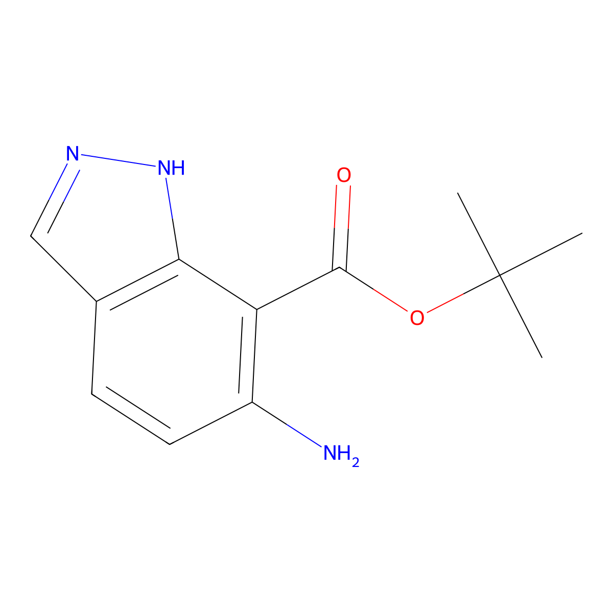 tert-butyl 6-amino-1H-indazole-7-carboxylate molecular structure, CAS 2913408-48-5