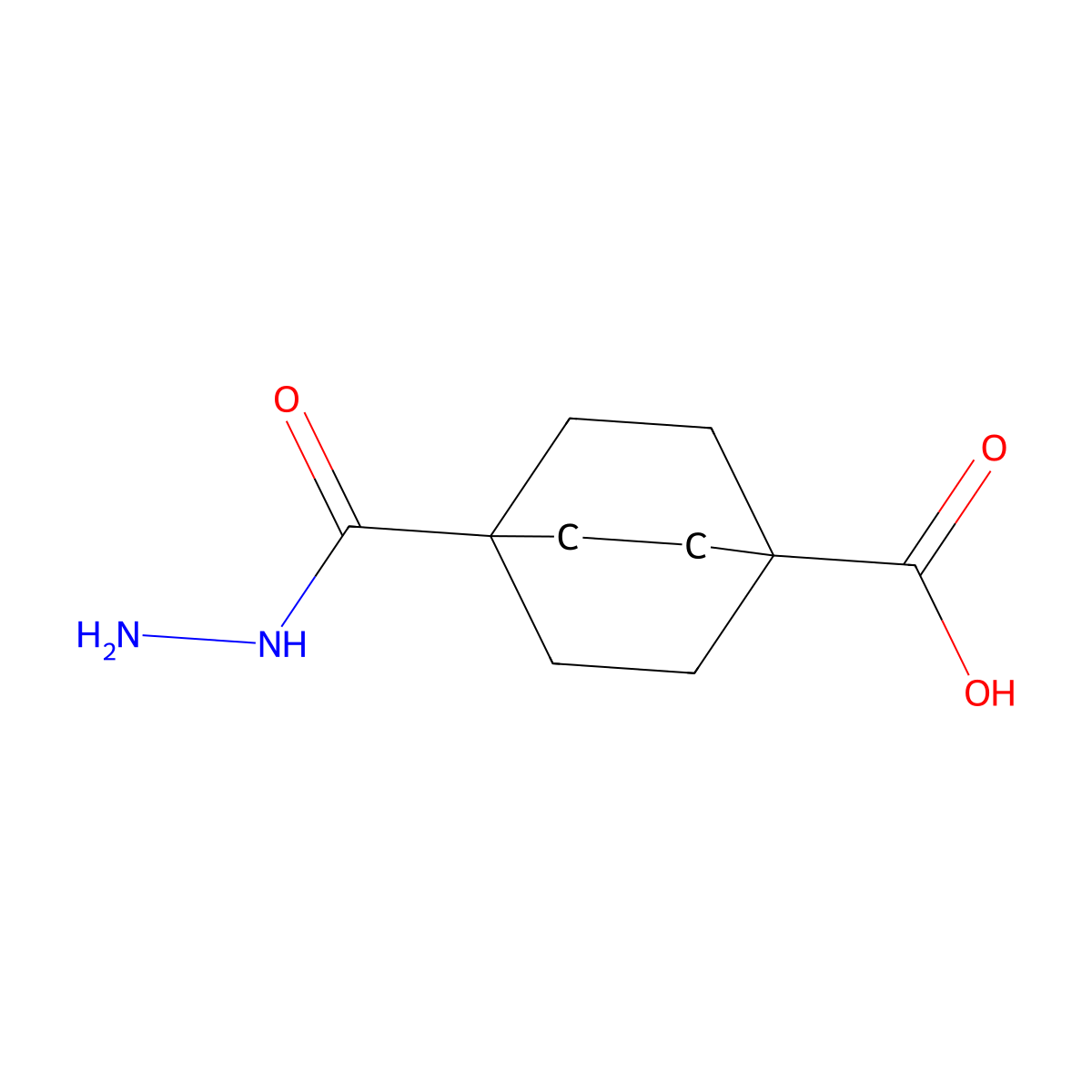 4-(Hydrazinecarbonyl)bicyclo[2.2.2]octane-1-carboxylic acid molecular structure, CAS 2913408-65-6