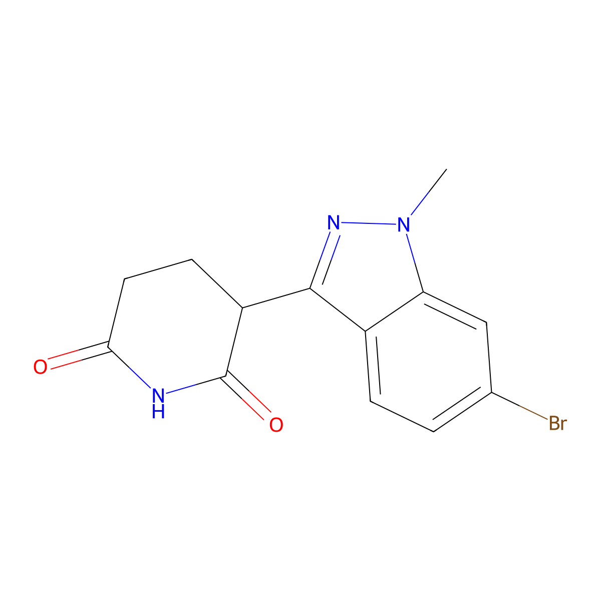 3-(6-bromo-1-methyl-1H-indazol-3-yl)piperidine-2,6-dione molecular structure, CAS 2913408-82-7