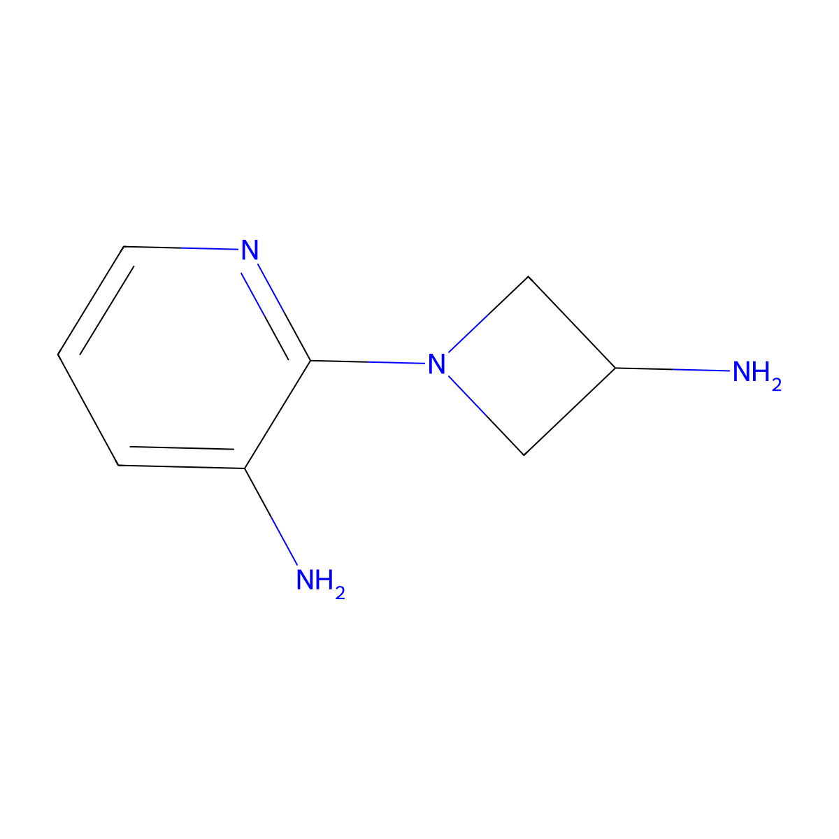 2-(3-Aminoazetidin-1-yl)pyridin-3-amine molecular structure, CAS 2913408-83-8