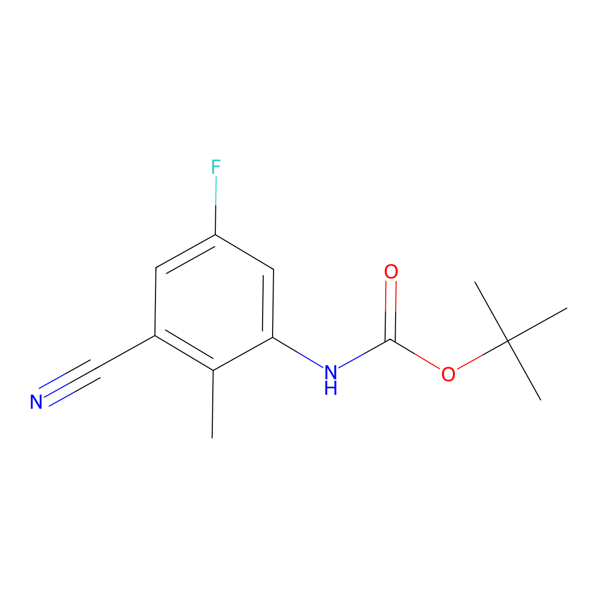 tert-butyl N-(3-cyano-5-fluoro-2-methylphenyl)carbamate molecular structure, CAS 2913408-85-0