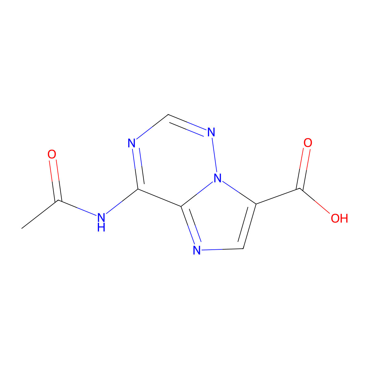 4-Acetamidoimidazo[2,1-f][1,2,4]triazine-7-carboxylic acid molecular structure, CAS 2913409-16-0