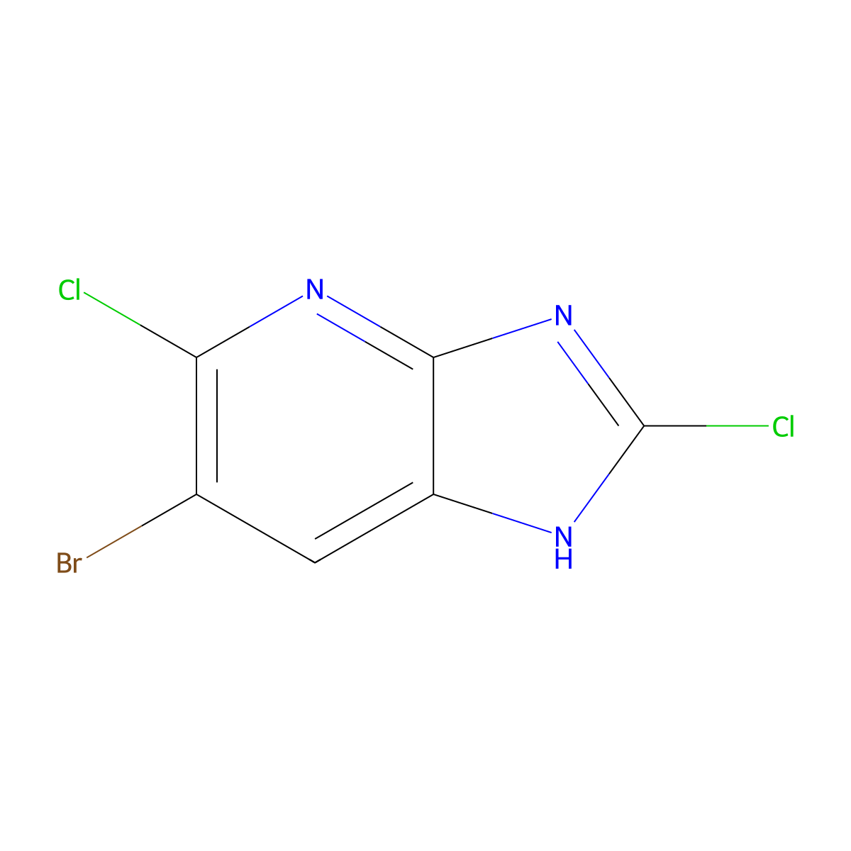 6-bromo-2,5-dichloro-3H-imidazo[4,5-b]pyridine molecular structure, CAS 2913409-23-9