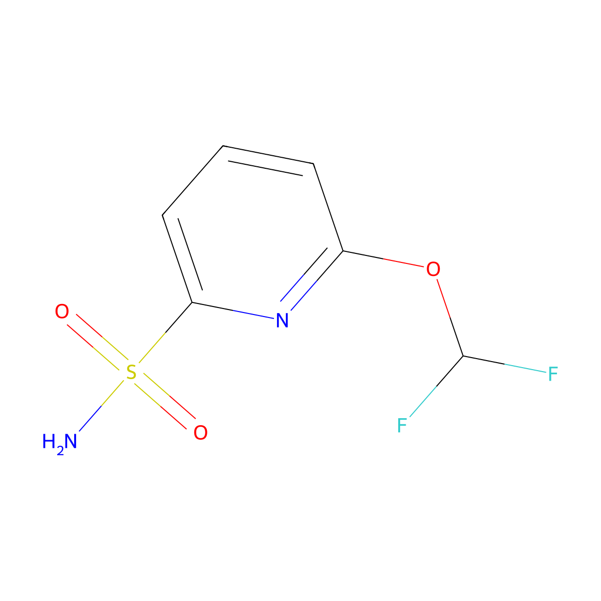 6-(Difluoromethoxy)pyridine-2-sulfonamide molecular structure, CAS 2913409-26-2