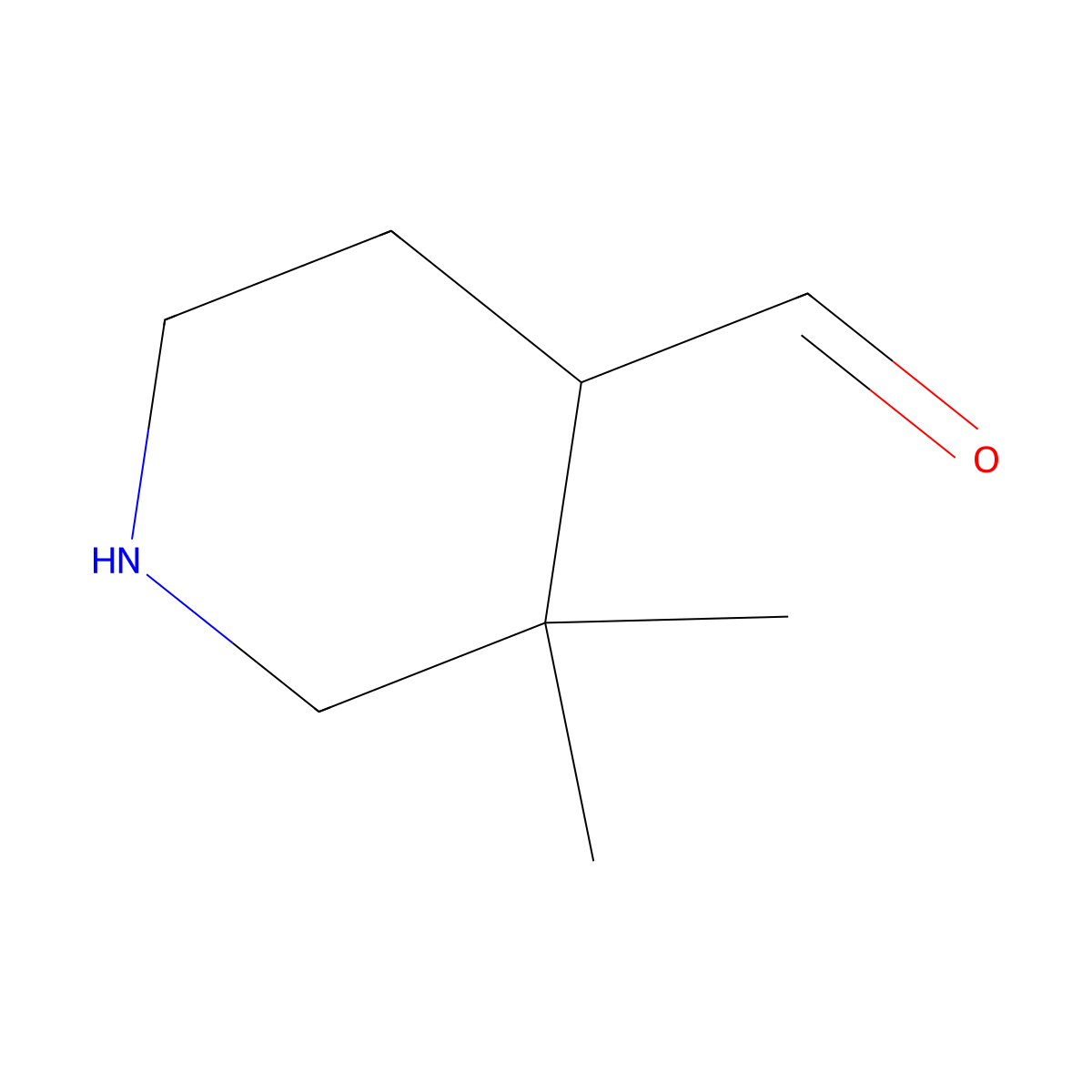 3,3-Dimethylpiperidine-4-carbaldehyde molecular structure, CAS 2913409-44-4