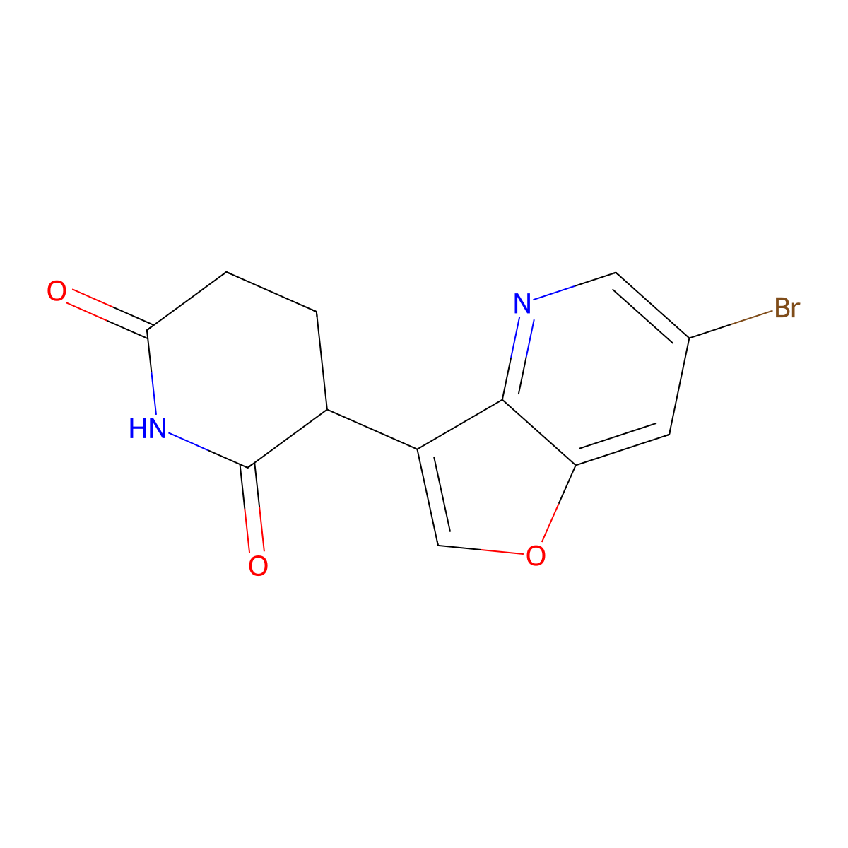 3-{6-Bromofuro[3,2-b]pyridin-3-yl}piperidine-2,6-dione molecular structure, CAS 2913409-74-0