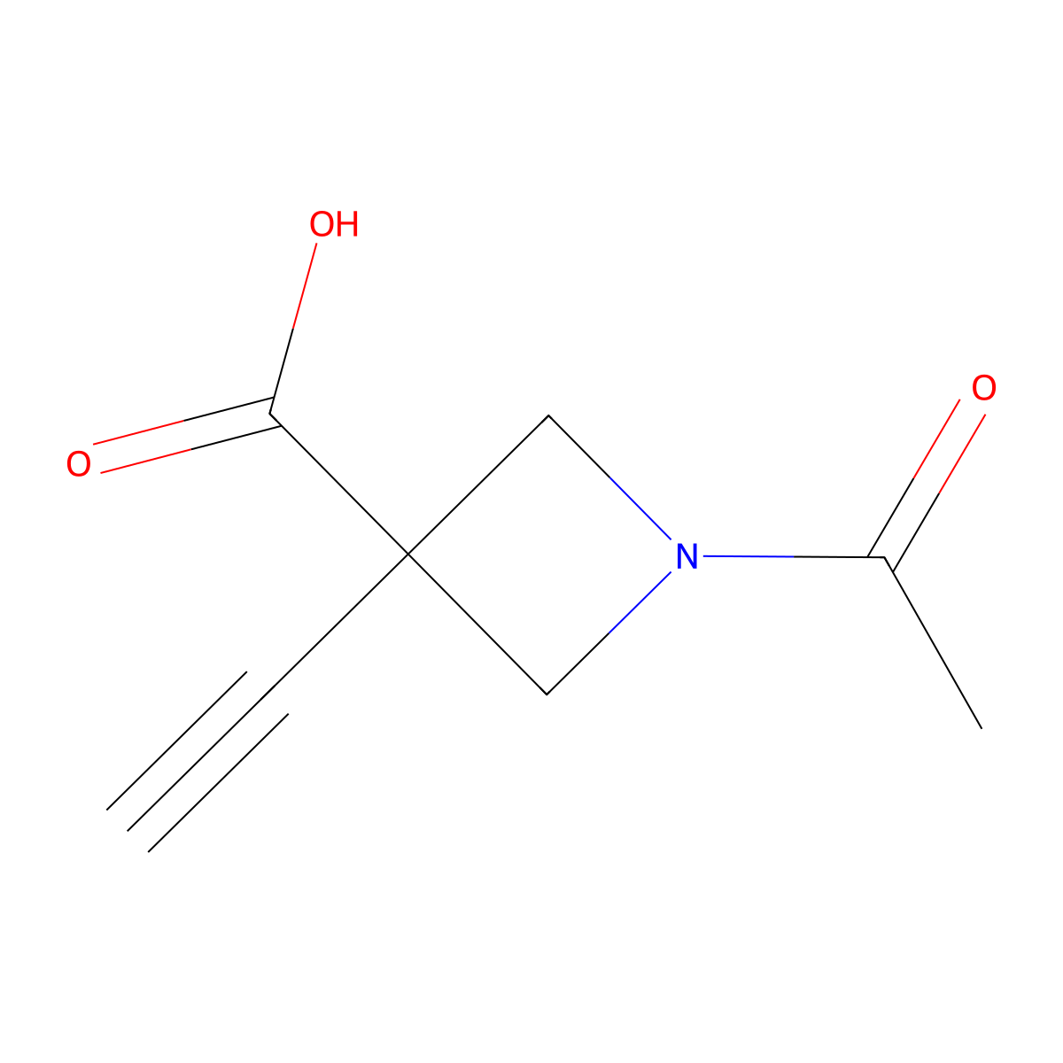 1-Acetyl-3-ethynylazetidine-3-carboxylic acid molecular structure, CAS 2913409-78-4