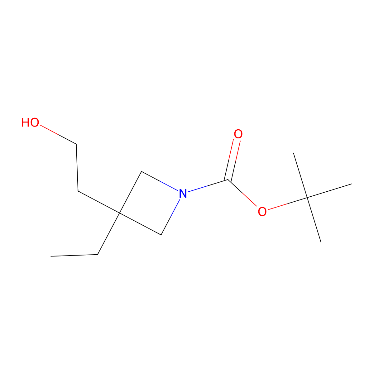 Tert-butyl 3-ethyl-3-(2-hydroxyethyl)azetidine-1-carboxylate molecular structure, CAS 2913410-09-8