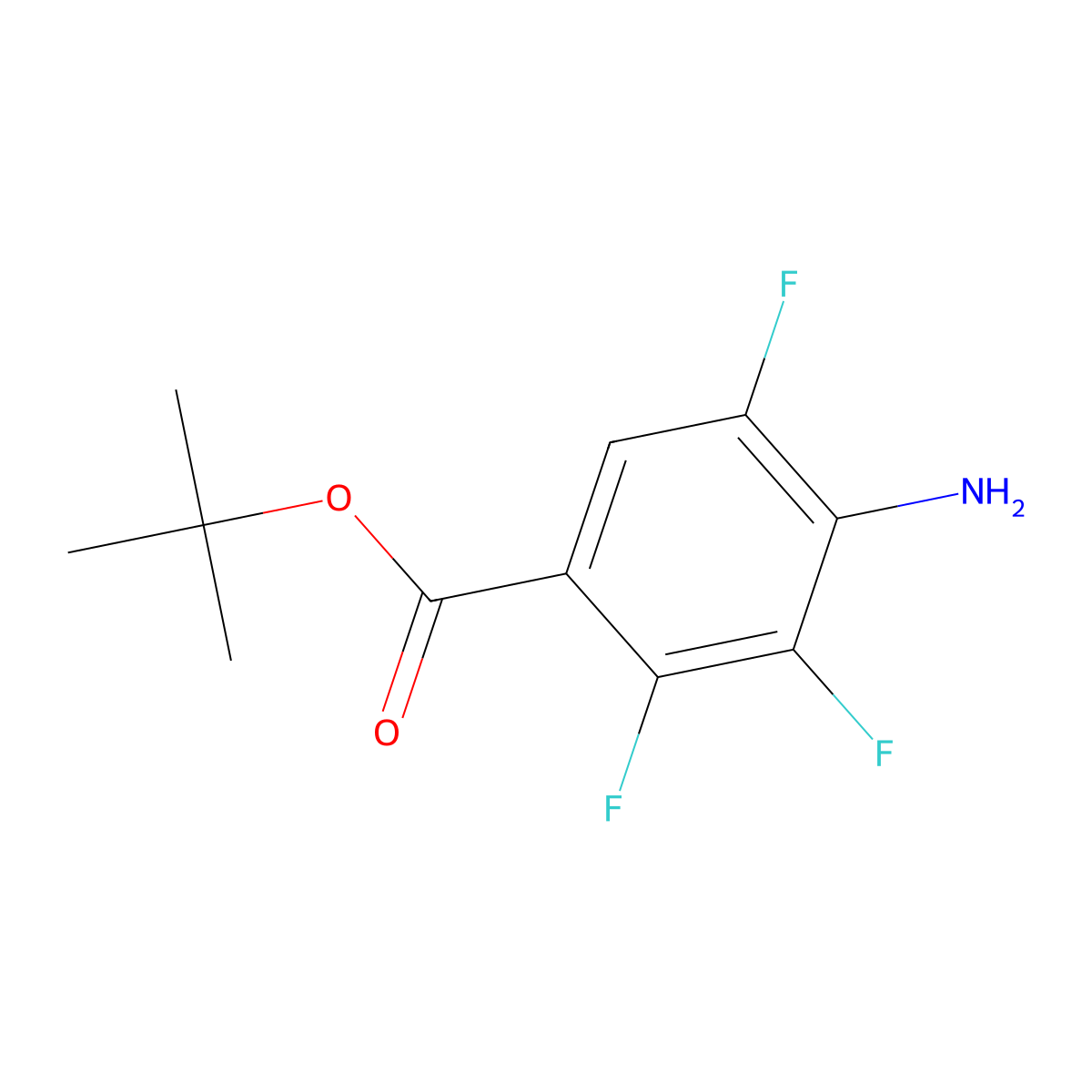 Tert-butyl 4-amino-2,3,5-trifluorobenzoate molecular structure, CAS 2913410-15-6