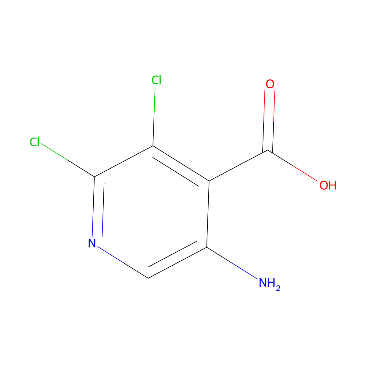 5-Amino-2,3-dichloropyridine-4-carboxylic acid molecular structure, CAS 2913410-23-6
