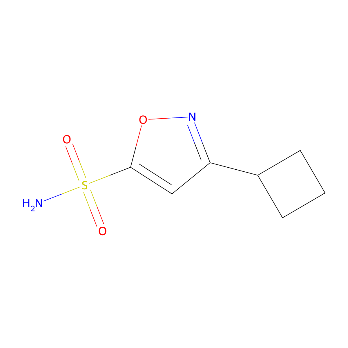 3-Cyclobutyl-1,2-oxazole-5-sulfonamide molecular structure, CAS 2913410-31-6