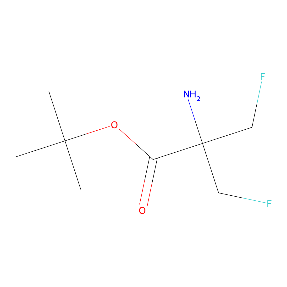 Tert-butyl 2-amino-3-fluoro-2-(fluoromethyl)propanoate molecular structure, CAS 2913410-35-0