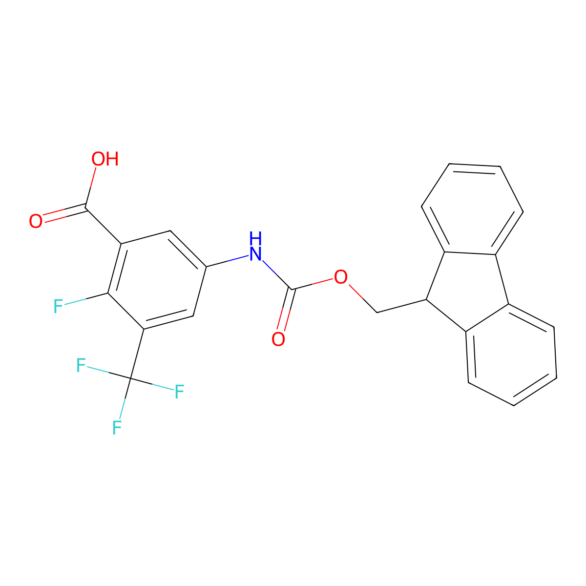 5-({[(9H-fluoren-9-yl)methoxy]carbonyl}amino)-2-fluoro-3-(trifluoromethyl)benzoic acid molecular structure, CAS 2913410-36-1