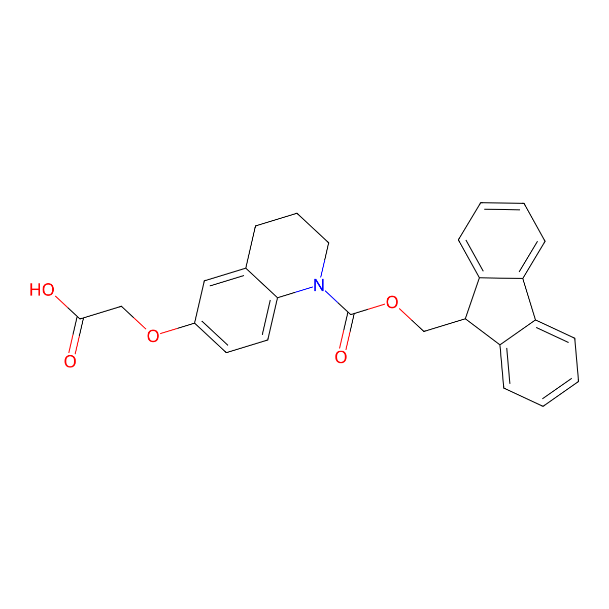 2-[(1-{[(9H-fluoren-9-yl)methoxy]carbonyl}-1,2,3,4-tetrahydroquinolin-6-yl)oxy]acetic acid molecular structure, CAS 2913410-38-3