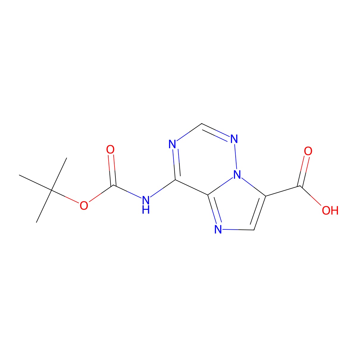 4-{[(Tert-butoxy)carbonyl]amino}imidazo[2,1-f][1,2,4]triazine-7-carboxylic acid molecular structure, CAS 2913410-51-0