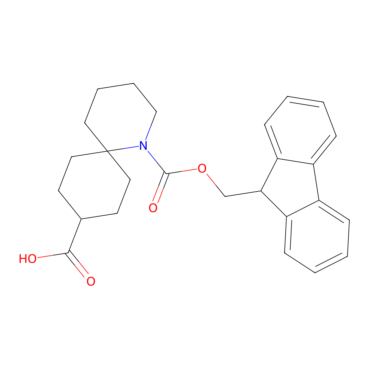1-{[(9H-fluoren-9-yl)methoxy]carbonyl}-1-azaspiro[5.5]undecane-9-carboxylic acid molecular structure, CAS 2913410-53-2
