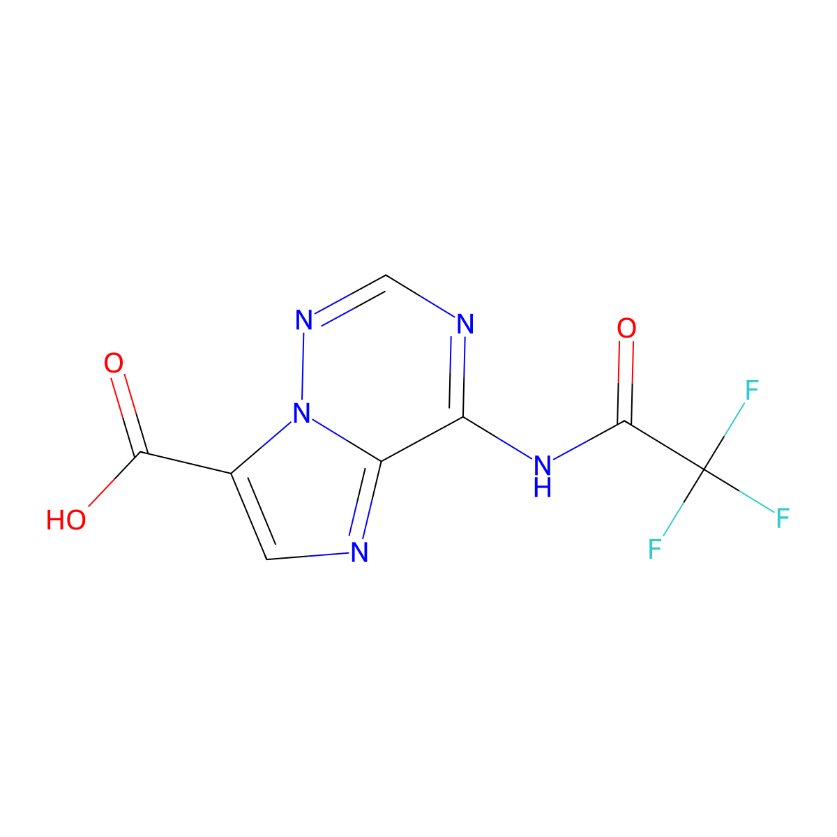 4-(2,2,2-Trifluoroacetamido)imidazo[2,1-f][1,2,4]triazine-7-carboxylic acid molecular structure, CAS 2913410-63-4