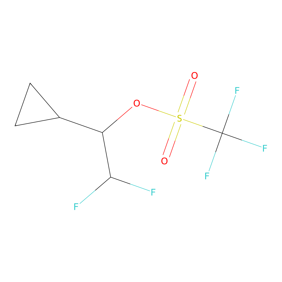 1-Cyclopropyl-2,2-difluoroethyl trifluoromethanesulfonate molecular structure, CAS 2913410-74-7
