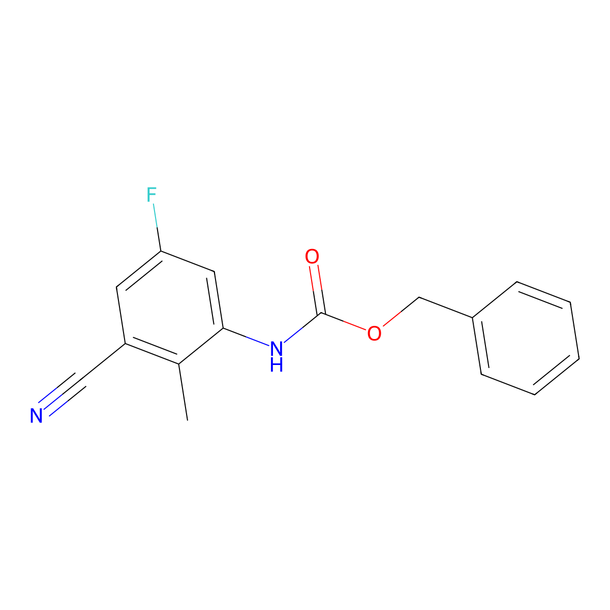 benzyl N-(3-cyano-5-fluoro-2-methylphenyl)carbamate molecular structure, CAS 2913410-77-0