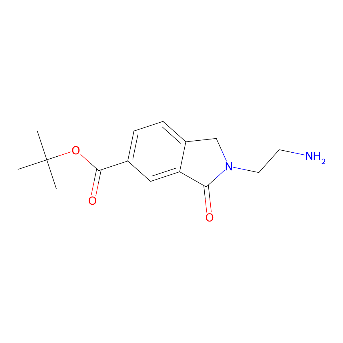 tert-butyl 2-(2-aminoethyl)-3-oxo-2,3-dihydro-1H-isoindole-5-carboxylate molecular structure, CAS 2913410-92-9