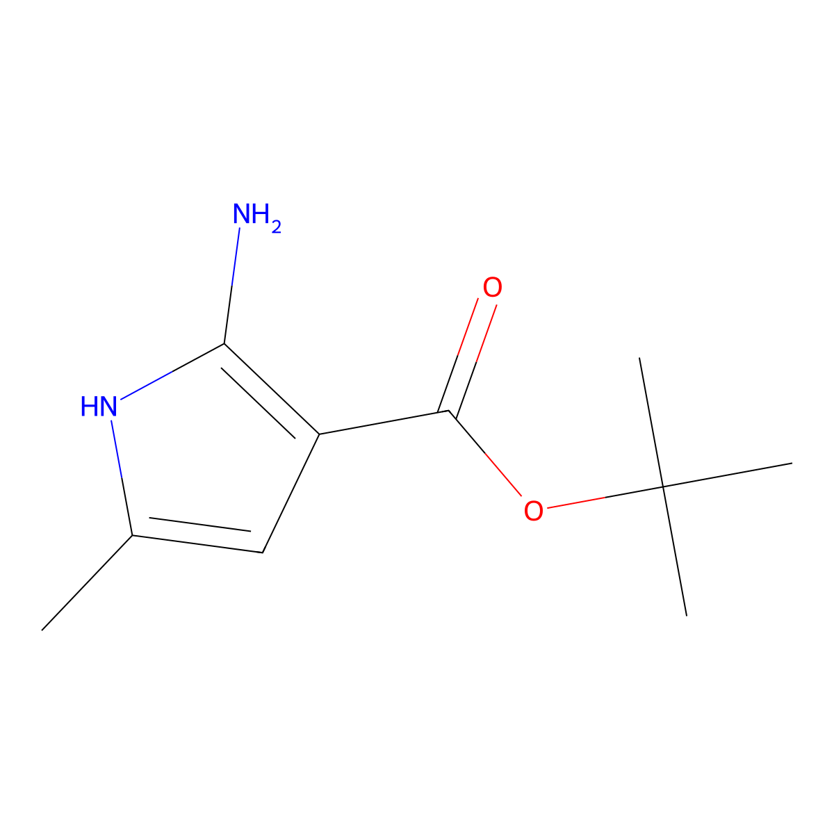 tert-butyl 2-amino-5-methyl-1H-pyrrole-3-carboxylate molecular structure, CAS 2913411-04-6