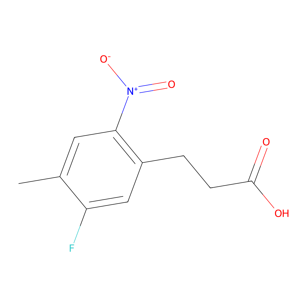 3-(5-Fluoro-4-methyl-2-nitrophenyl)propanoic acid molecular structure, CAS 2913411-06-8