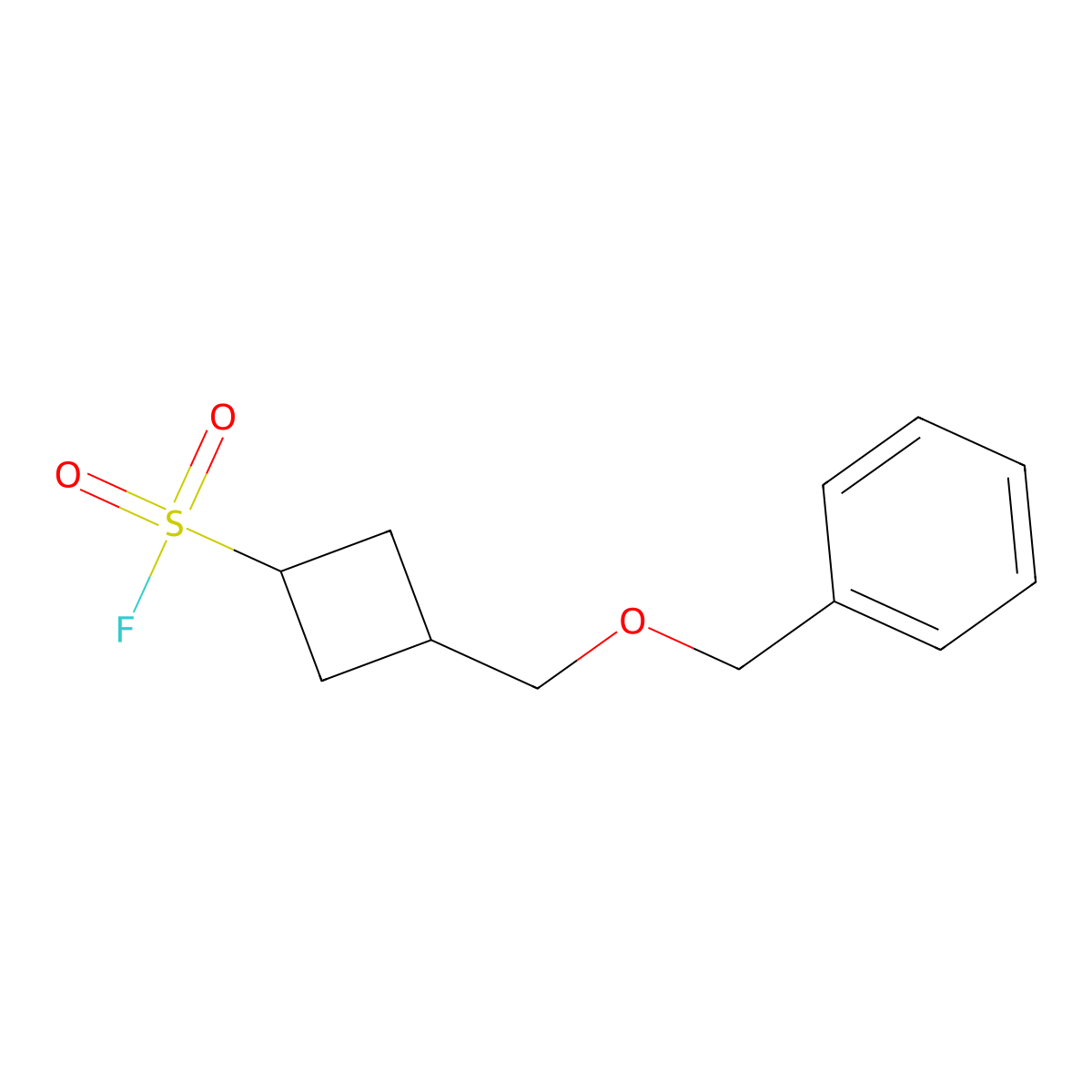 3-[(Benzyloxy)methyl]cyclobutane-1-sulfonyl fluoride molecular structure, CAS 2913411-30-8